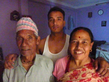 Diipak with his parents