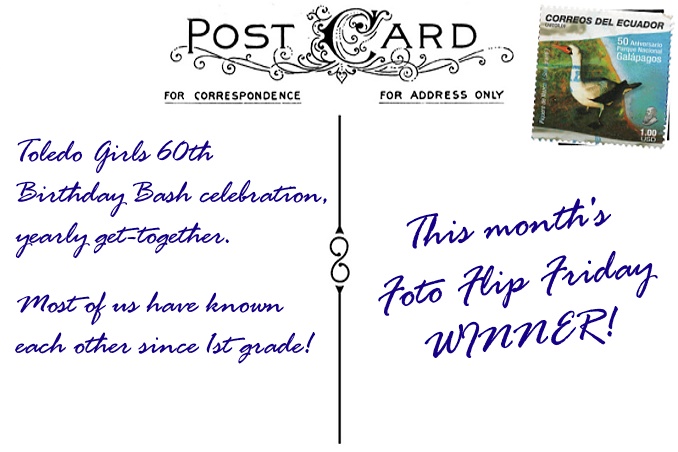 Foto Flip Friday Winner Sue 60th Birthday Bash Postcard photo Back