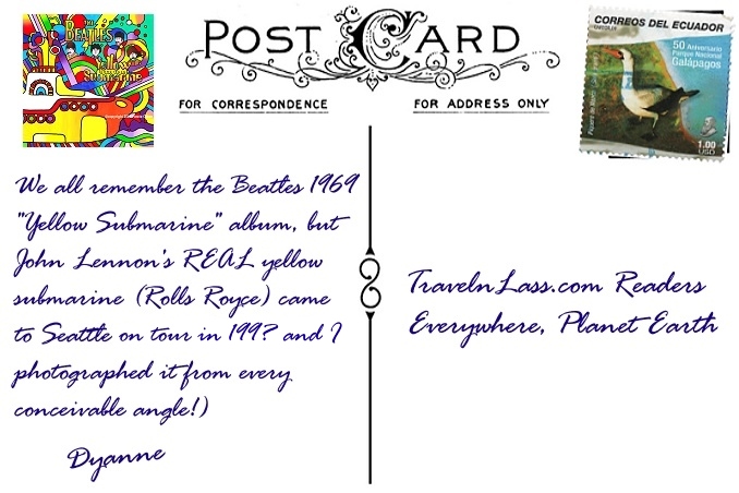 Foto Flip Friday John Lennon's Yellow Submarine Rolls Royce Postcard photo Back