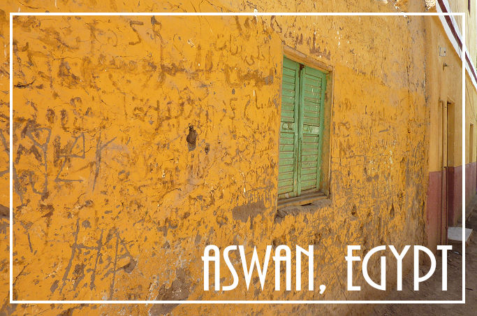 Foto Flip Friday Postcard Front August 2014 Theme: Yellow - Aswan, Egypt Crumbling Yellow House
