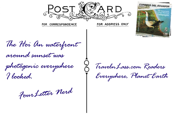 Foto Flip Friday Postcard Back August 2014 Theme: Yellow - FourLetterNerd, Hoi An, Vietnam