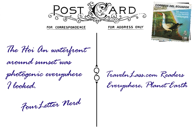 Foto Flip Friday Postcard Back August 2014 Theme: Yellow - FourLetterNerd, Hoi An, Vietnam