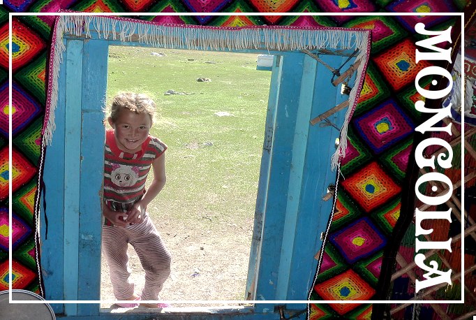Foto Foto Flip Friday September 2014 Theme: Children of the World - Young Mongolian Lass Peering into my ger Postcard Front