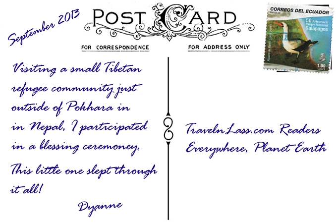 Foto Flip Friday September 2014 Children of the World, Nepal Tibetan Baby Postcard Back