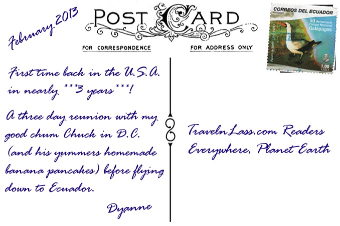 Foto Flip Friday November 2014 Theme: Travel Eats - Back in the U.S.A. Chuck's Pancakes Postcard photo Back