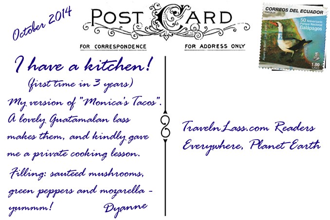 Foto Flip Friday November 2014 Theme: Travel Eats - Cuenca Tacos Postcard Back