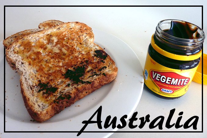 Foto Flip Friday November 2014 Theme: Travel Eats - Australian Vegemite Postcard Front