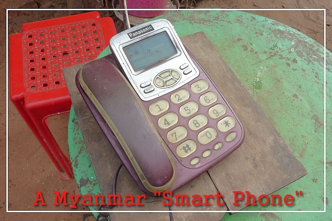 Foto Flip Friday February 2015 Theme: Markets - Myanmar 'Smart Phone' Postcard photo Front