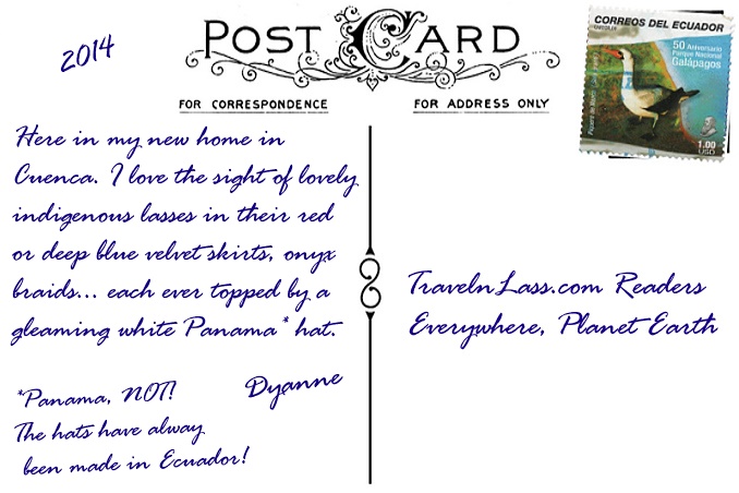 Foto Flip Friday March 2015 Theme: White - Ecuador Panama Hat Postcard photo Back