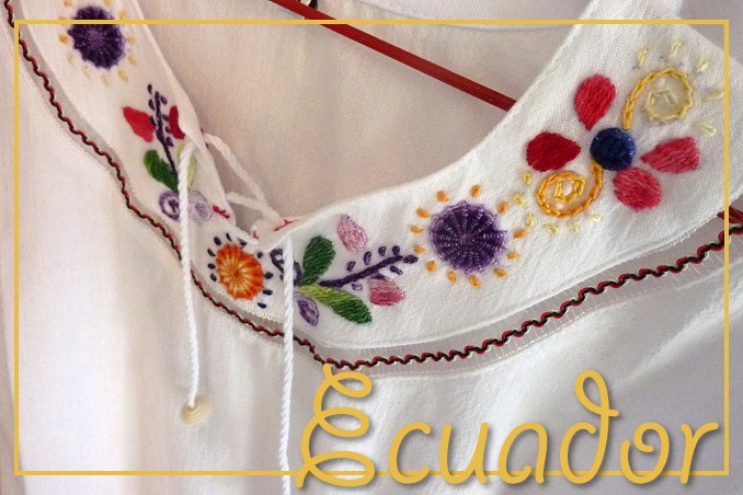 Foto Flip Friday March 2015 Theme: White - Ecuador Embroidery Postcard photo Front