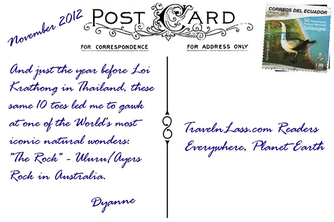 Foto Flip Friday July 2015 Theme: Toes in Situ, Ayers Rock, Australia Postcard photo Back