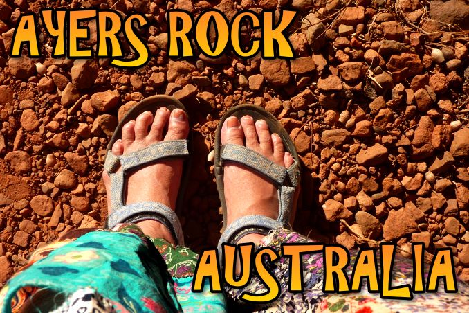 Foto Flip Friday July 2015 Theme: Toes in Situ, Ayers Rock, Australia Postcard photo Front