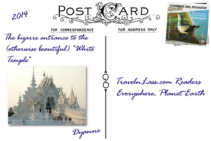 Foto Flip Friday June 2015 Theme: Red - Chiang Rai White Temple fingernails Postcard photo Back