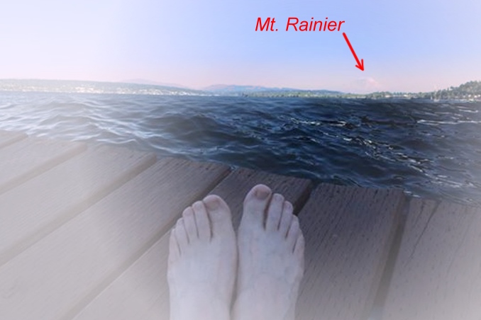 Foto Flip Friday July 2015 Theme: Toes in Situ, Ronni Bernhard, Mount Rainier Postcard photo Front