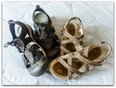 Two pairs of shoes that I can wear - rare finds here in Cuenca, Ecuador