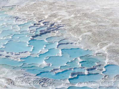 The travertines at Pamukkale, Turkey