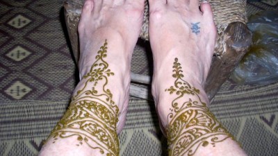 The “bracelets” lasted about 2 weeks (A Kathmandu Tattoo!)