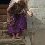 OldWomanWithCane350x534 (Catching up on Nepal: Bhaktapur)