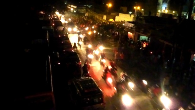 Kathmandu traffic after the game