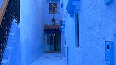 ChefchaoeunBlueHotelDoorSlider (Catching Up Series: Morocco 4 of 8)