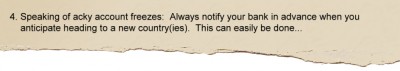 Tip4AccountFreezes (> My 30 Best Travel Tips
