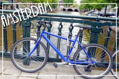AmsterdamBicyclePostcardFRONT (Foto Flip Friday –  October Theme:  “Blue” (Week 3))