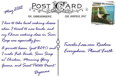 KhmerCookingClassPostcardBACK (Foto Flip Friday –  November Theme:  “Travel Eats” (Week 2))
