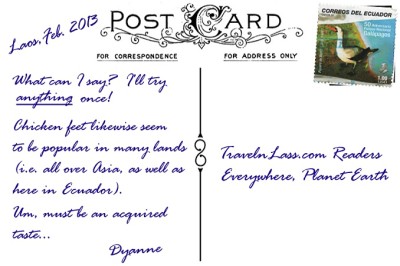 LaosChickenFootPostcardBACK (Foto Flip Friday –  November Theme:  “Travel Eats” (Week 3))