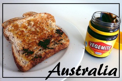 VegemiteAustraliaPostcardFRONT (Foto Flip Friday –  November Theme:  “Travel Eats” (Week 4))