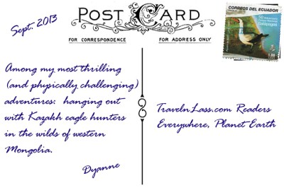 MongoliaEagleHuntersPostcardBACK (Foto Flip Friday –  December Theme:  “FACES” (Week 3))