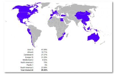 Map of where I’ve traveled (so far…) (Where I’ve Traveled)