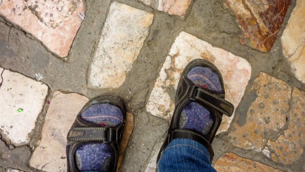 Stepping along the cobbled lanes of Cuenca, Ecuador.