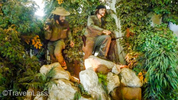 Wax figures of Camilo Cienfuegos and Che Guevara in the Revolutio Museum in Havana Cuba