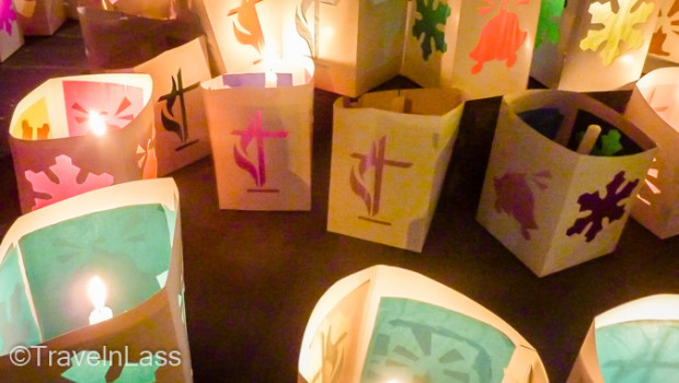 Stacks of colorful lanterns