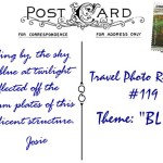 02Josie-HousesittingTravelPostcardBACK (Travel Photo Roulette #119:  BLUE (And the winner is…))