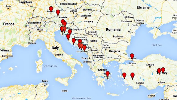 Map of my 6 week Balkan itinerary
