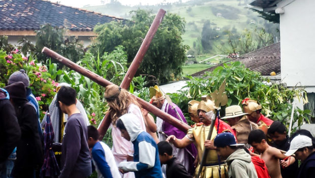 Good Friday Crucifiction procession in Jima, Ecuador