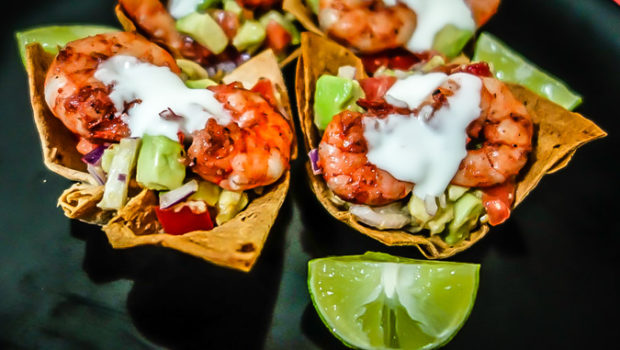 Shrimp Cups with Chunky Avocado Salsa