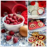 Collage of making fresh raspberry tarts. (Recipes, Recipes, Recipes: Fresh Raspberry Tarts)