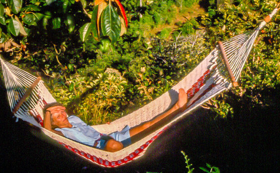 A Wanderlust takes a break: TravelnLass tour guide taking it easy in Costa Rica.