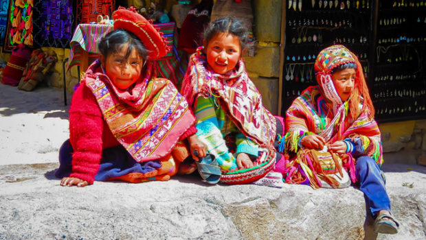 Colorful children of Peru