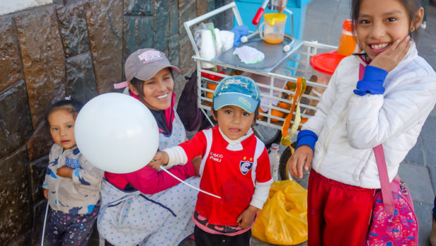 A lovely family selling orange juice - the kids enjoyed the bitty stickers I keep ever handy for such interactions.