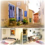 Collage of my sweet apartment in Motovun (Skipping Through the Balkans: #4 Croatia – Motovun)
