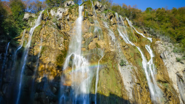 Rainbow amid the cascades.