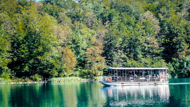 Electric ferry boats silently ply the 16 lakes at Plitvice National Park, Croatia