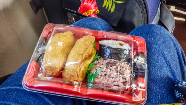 Tasty "bento" lunch boxes were easy to buy at most any train station for < $5