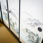 Hand-painted silk screen sliding doors (JAPAN Adventures: Snow Monkeys, Onsens, Ryokan & Kaiseki Eats)