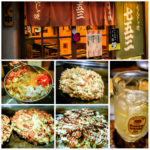 My first eats in Japan: a delish dinner of “okonomiyaki” plus a Ginger Whisky to celebrate my arrival! (Japan Adventures: Tokyo – Sensoji, Shibuya Crossing and More…)