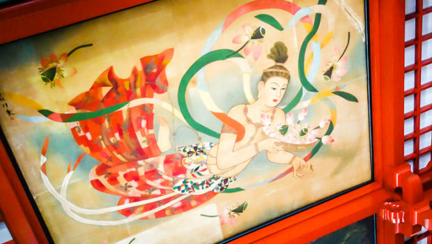 Senso-ji temple painted ceiling