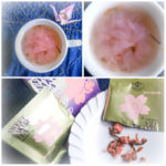 Japanese sweet Sakura (cherry blossom) tea collage. (Those Clever Japanese…)